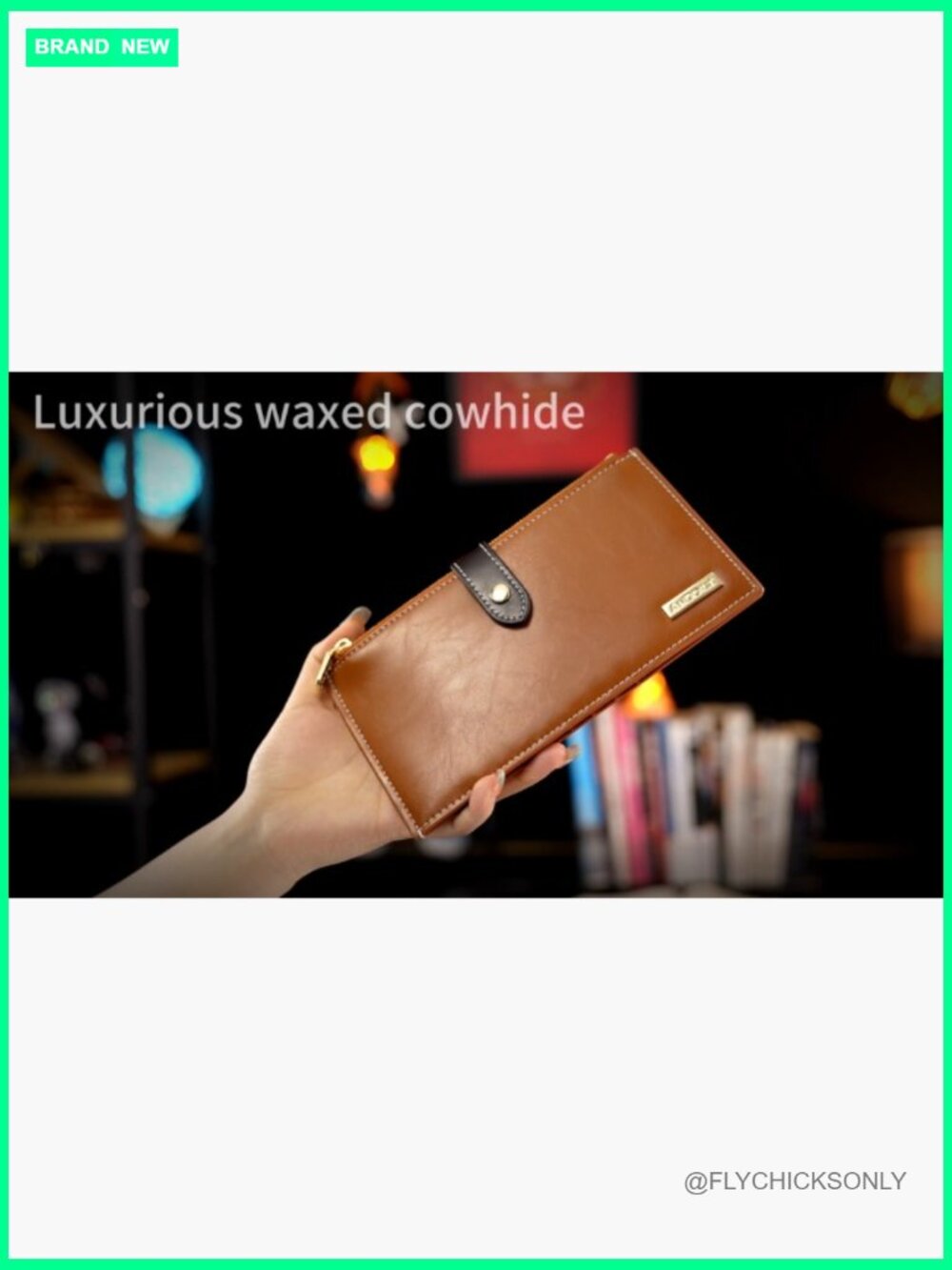 Genuine Leather RFID Blocking Zip Around Wallet with Credit Card Holders - Picture 7 of 7